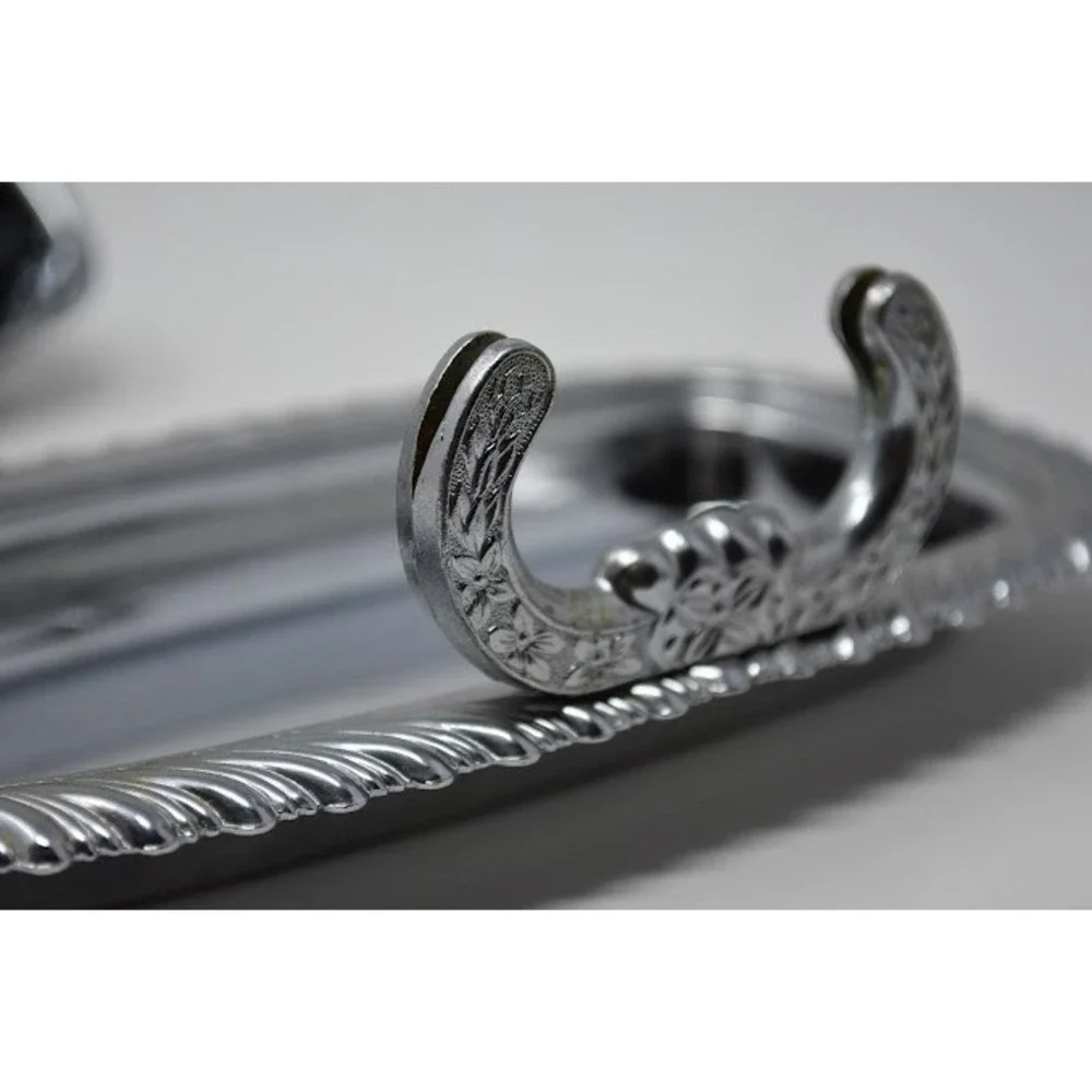 Vintage Irvinware Chrome Plated Covered Butter Dish Rope Border 1970s